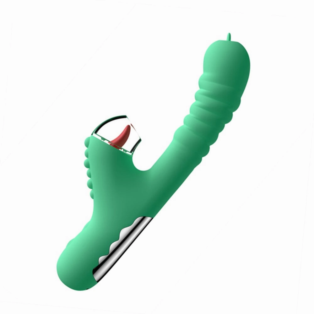 Lurevibe - Small Dinosaur Vibrator Telescopic Tongue Sucking Clit Stimulation Vibrator