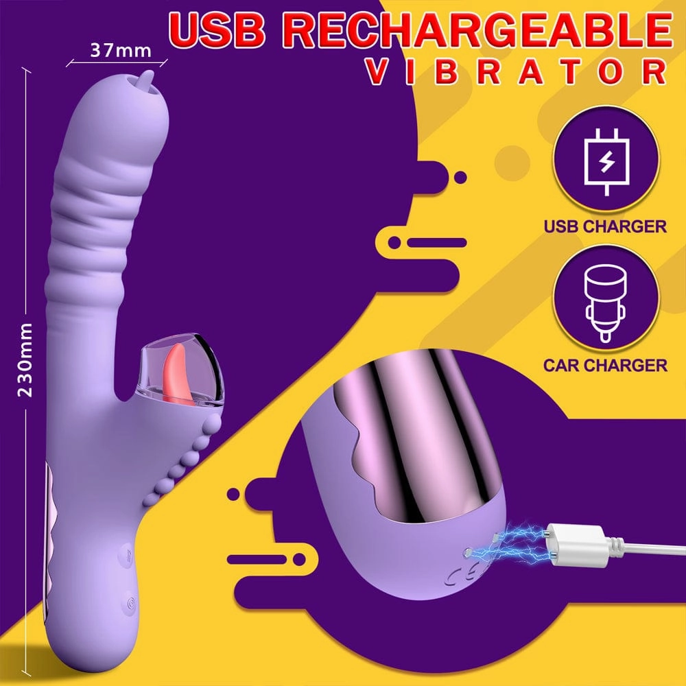 Lurevibe - Small Dinosaur Vibrator Telescopic Tongue Sucking Clit Stimulation Vibrator