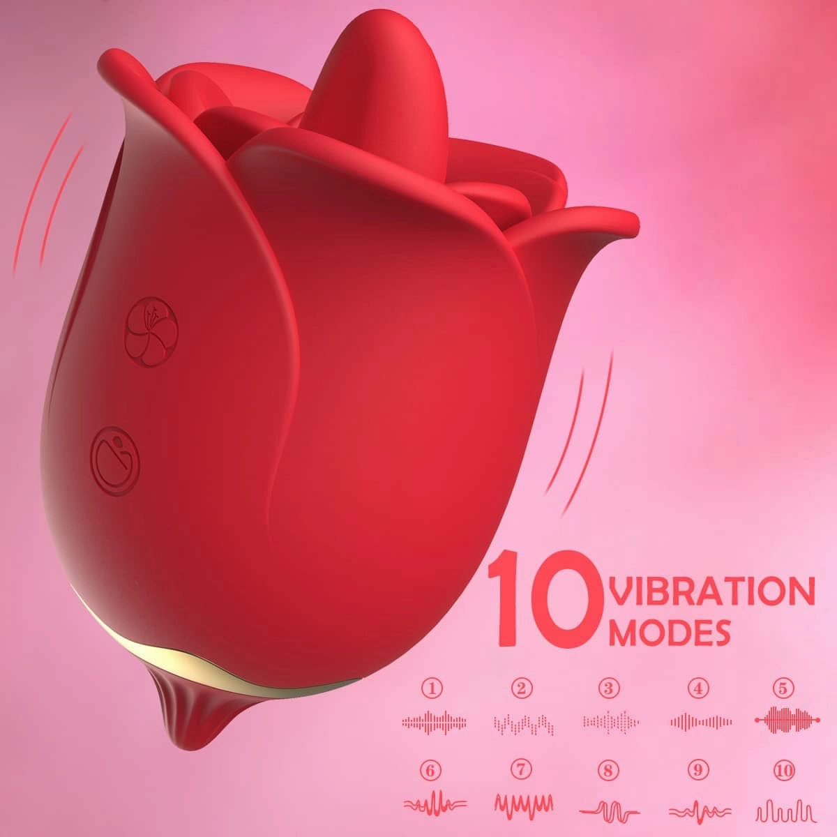 Lurevibe -Rose Toys Nipples Clitorals Stimulator With Tongue For Women