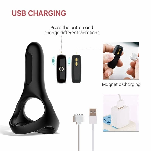 Magic Motion - Magic Rise Smart App-Controlled Wearable Silicone Cock Ring (Black)
