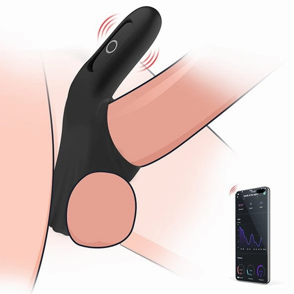 Magic Motion - Magic Rise Smart App-Controlled Wearable Silicone Cock Ring (Black)