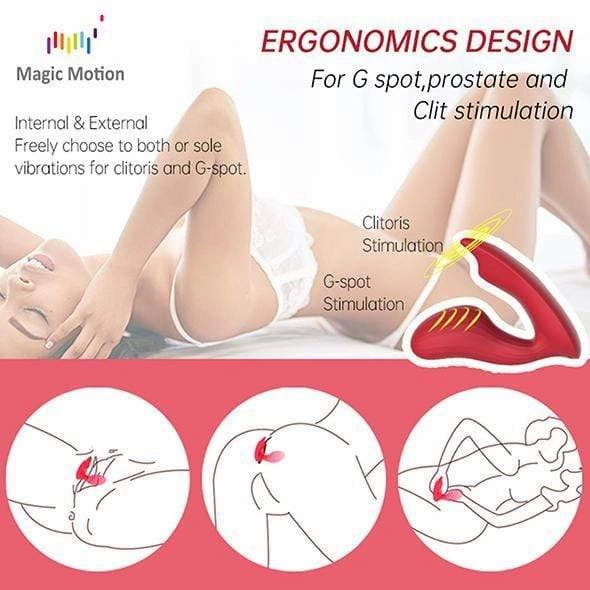 Magic Motion - Umi Smart Wearable App-Controlled Dual Motor Clock Vibrator (Red)