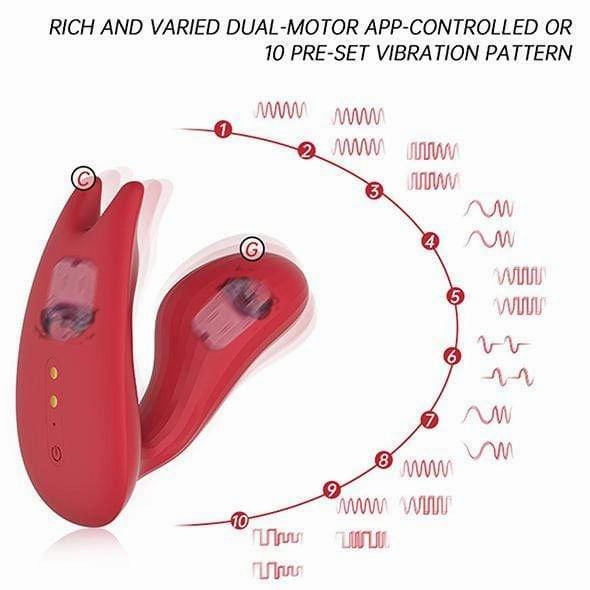 Magic Motion - Umi Smart Wearable App-Controlled Dual Motor Clock Vibrator (Red)