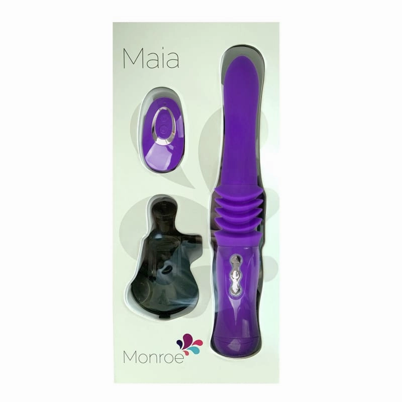 Monroe USB Rechargeable Silicone Thrusting  Portable Love Machine - Purple