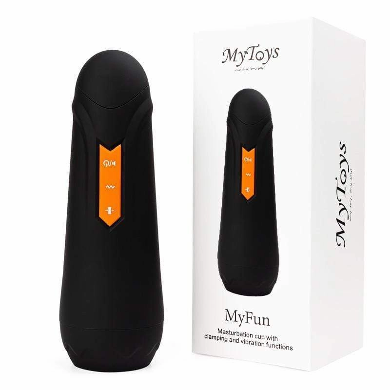 MyToys - MyFun Clamping and Vibrating Masturbation Cup (Black)