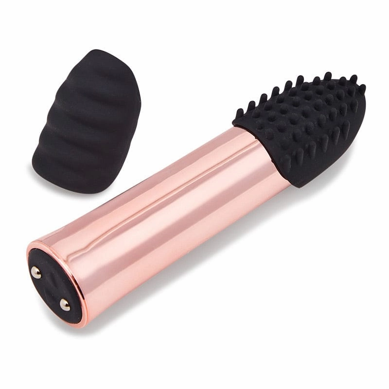 Nu Sensuelle - Point Plus Rechargeable Bullet Vibrator with Head Attachments (Rose Gold)