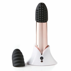 Nu Sensuelle - Point Plus Rechargeable Bullet Vibrator with Head Attachments (Rose Gold)