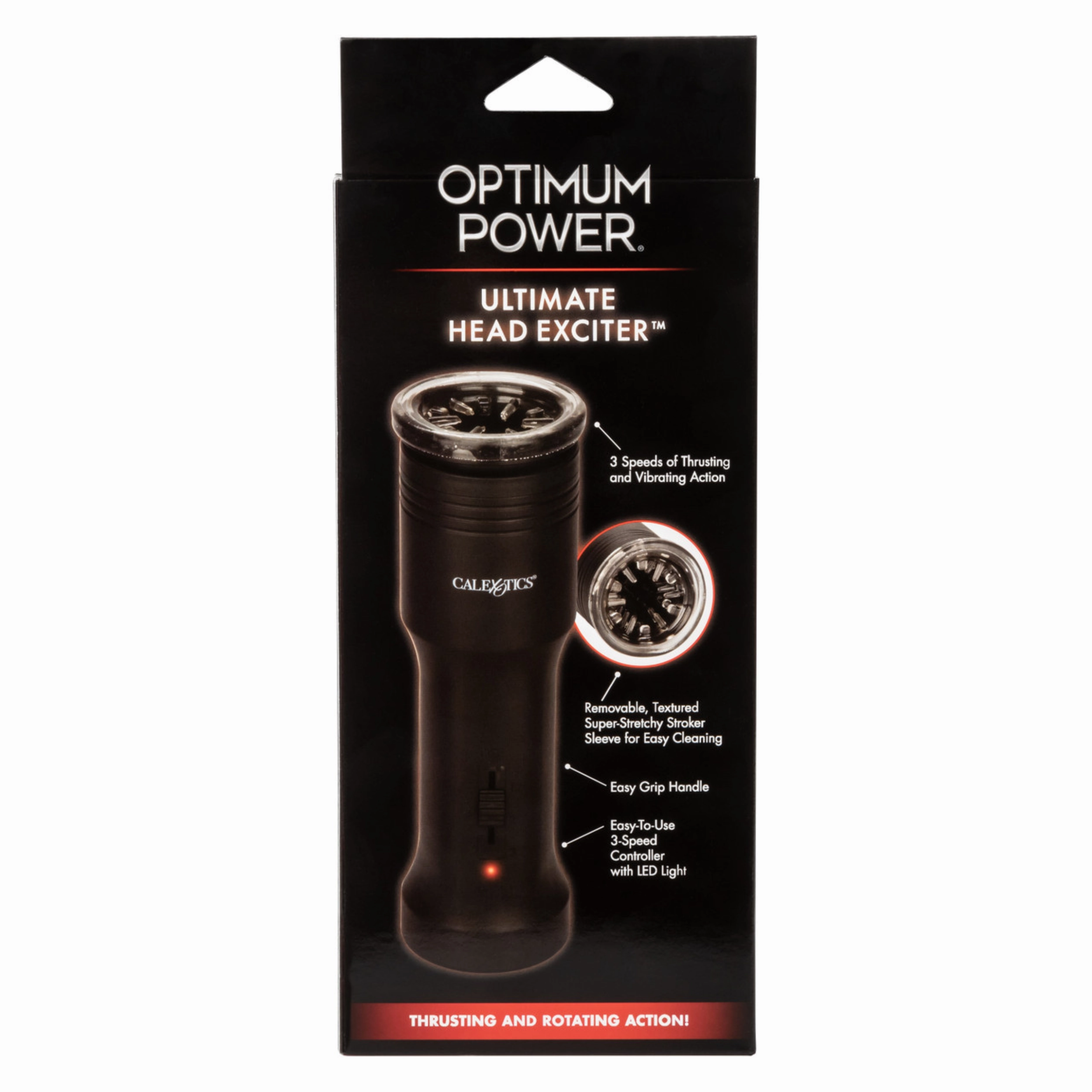Optimum Power Ultimate Head Exciter Rotating Vibrating Masturbator - Black