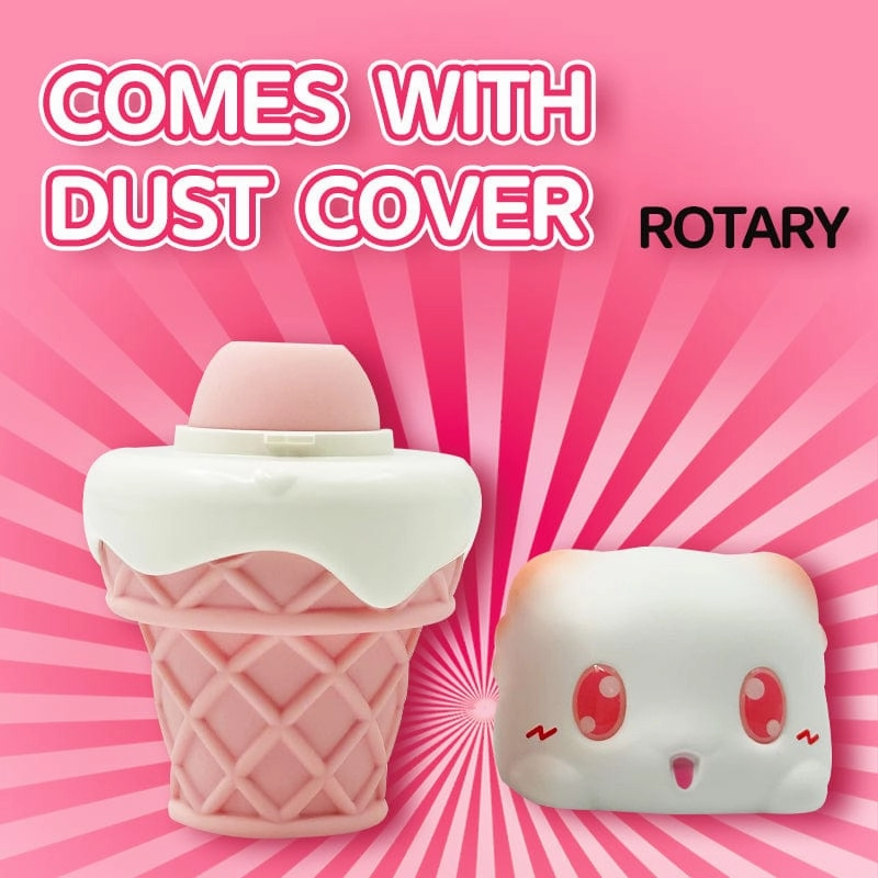 Peachy Bunny Ice Cream Cone Clitoral Suction Heating Vibrator
