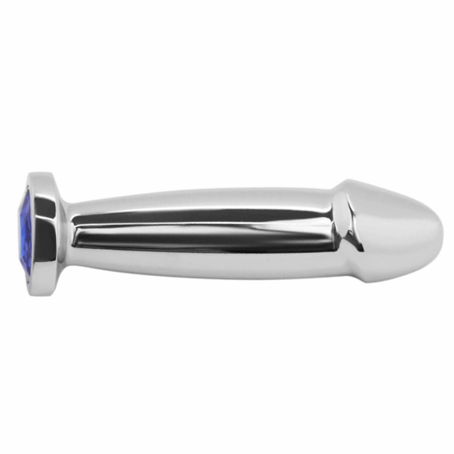 Penis Shape Metal Anal Plug Dildo With Jewel