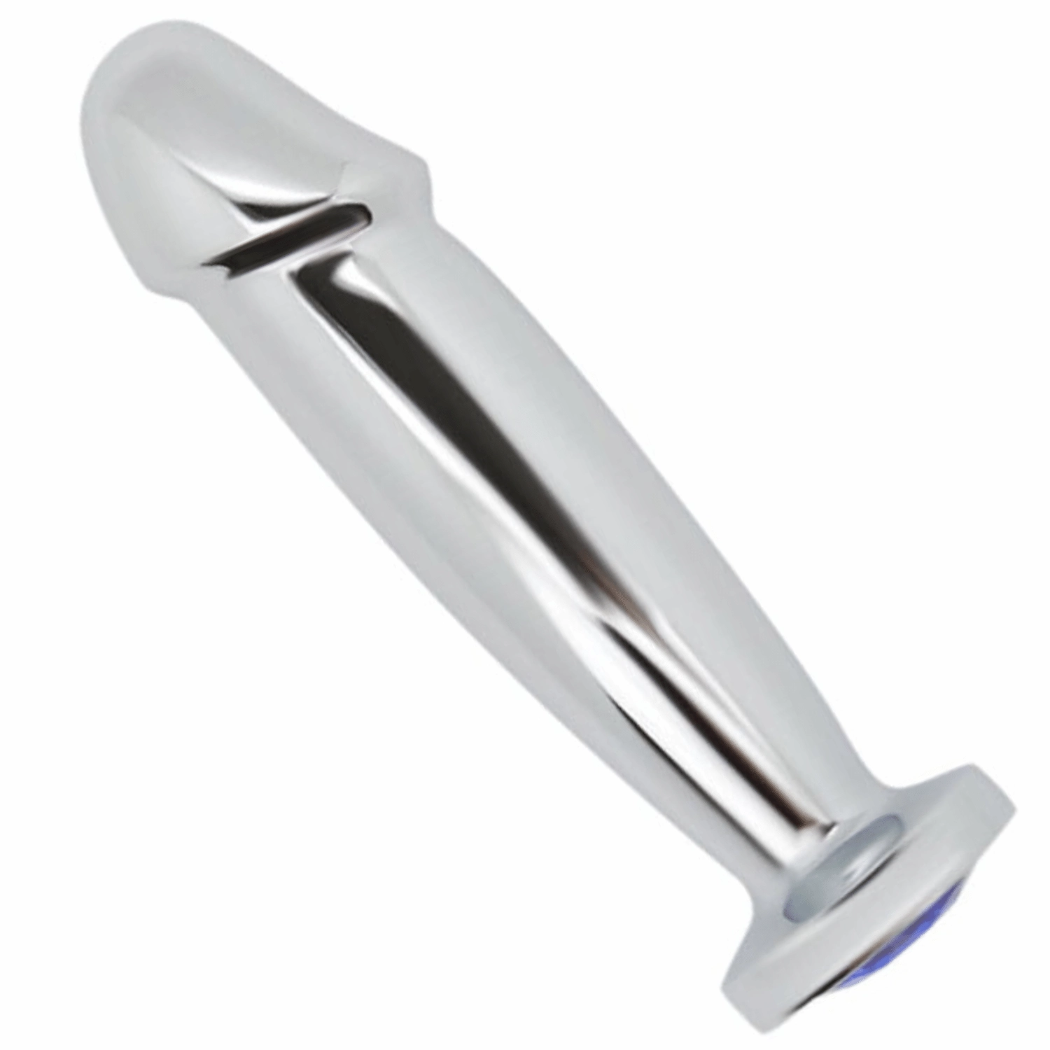 Penis Shape Metal Anal Plug Dildo With Jewel