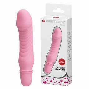 Pretty Love - Stev Vibrating Realistic Dildo (Pink)