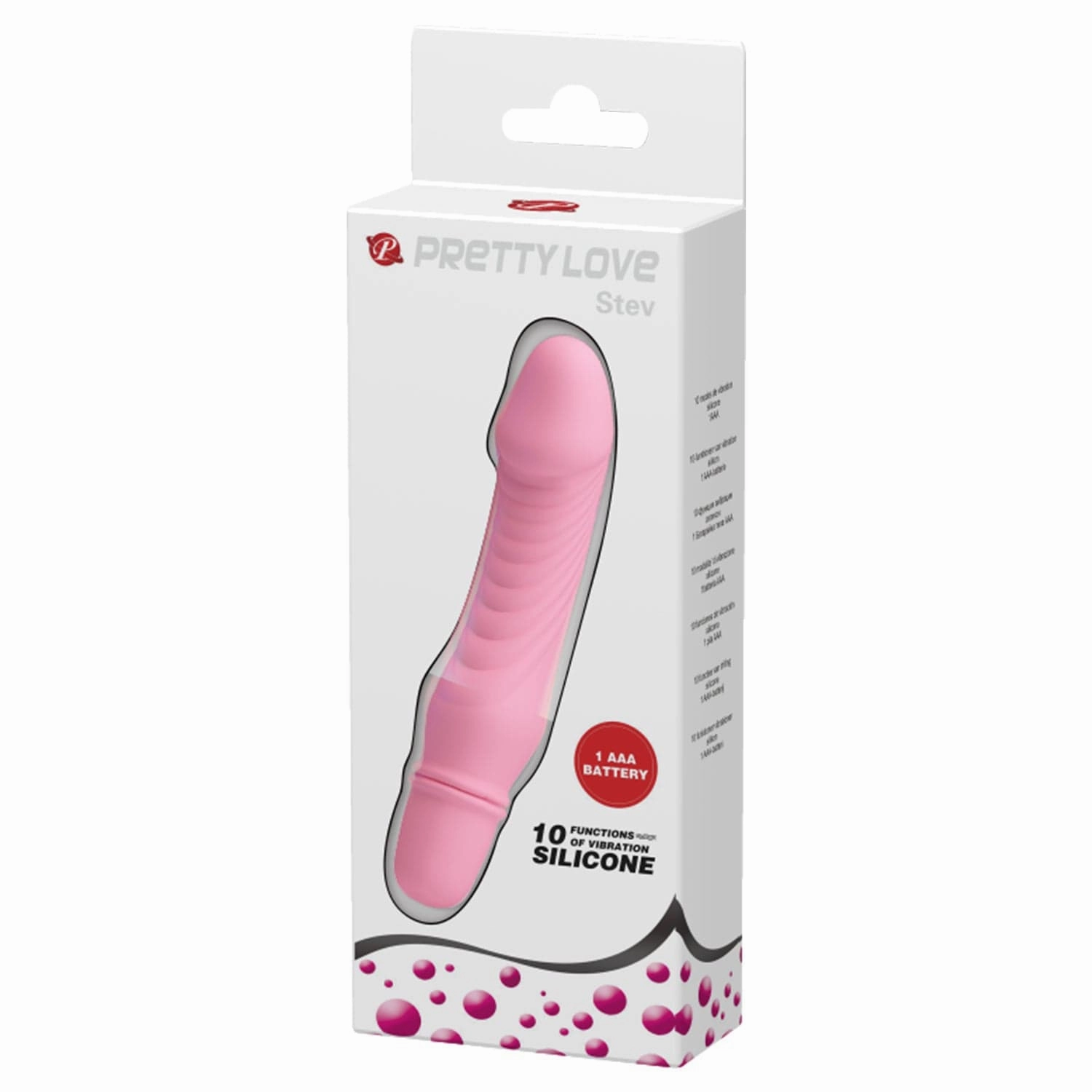 Pretty Love - Stev Vibrating Realistic Dildo (Pink)