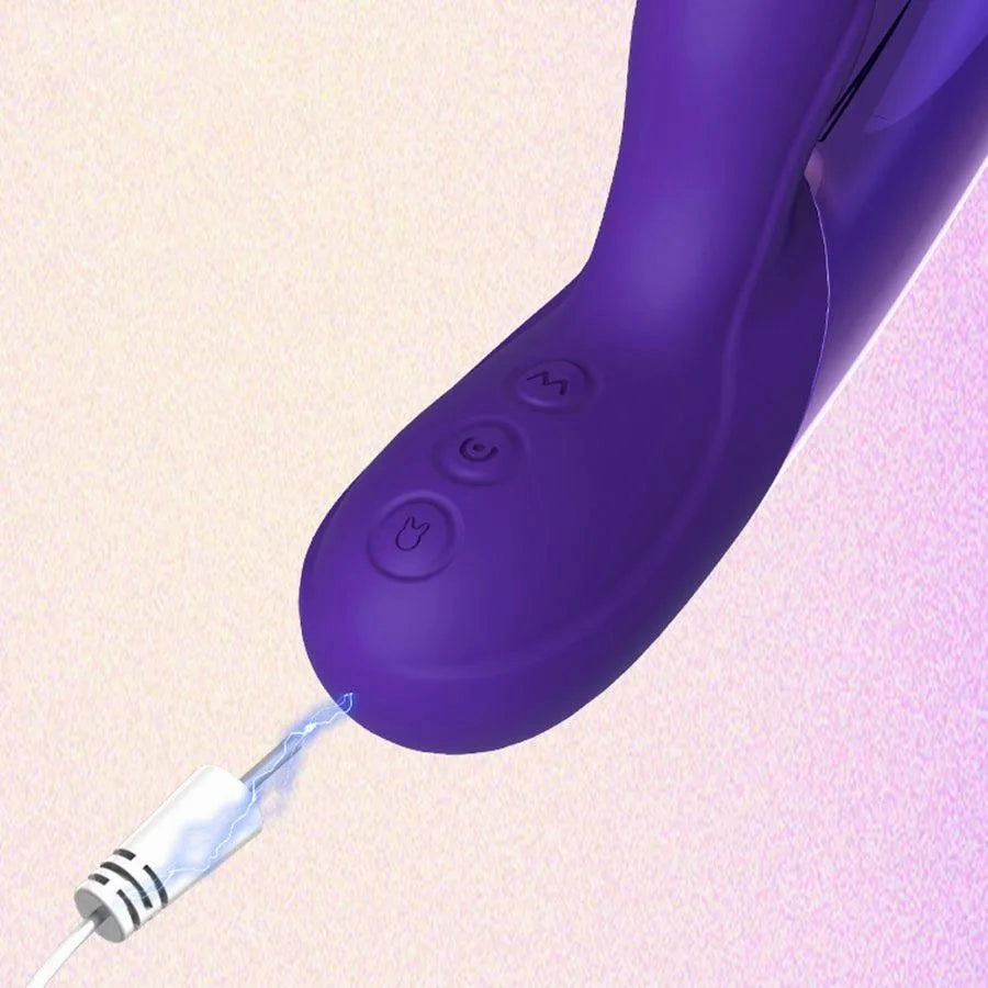 Purple LED Flashing Rabbit Vibrator