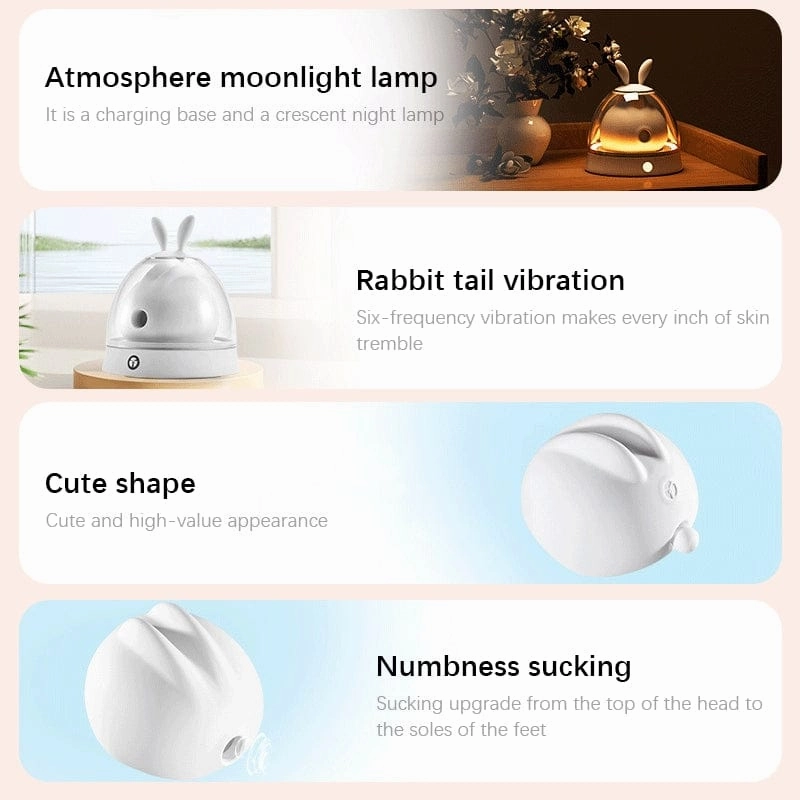 Rabbit Clitoral Suction Vibrator With Colorful Light Charging Base
