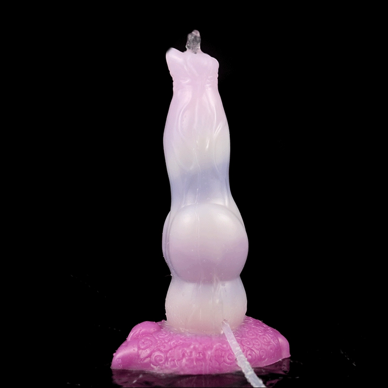 Realistic Squirting Silicone Dog Dildo with Knot and Suction Cup 8 inch Canine Dildos K9