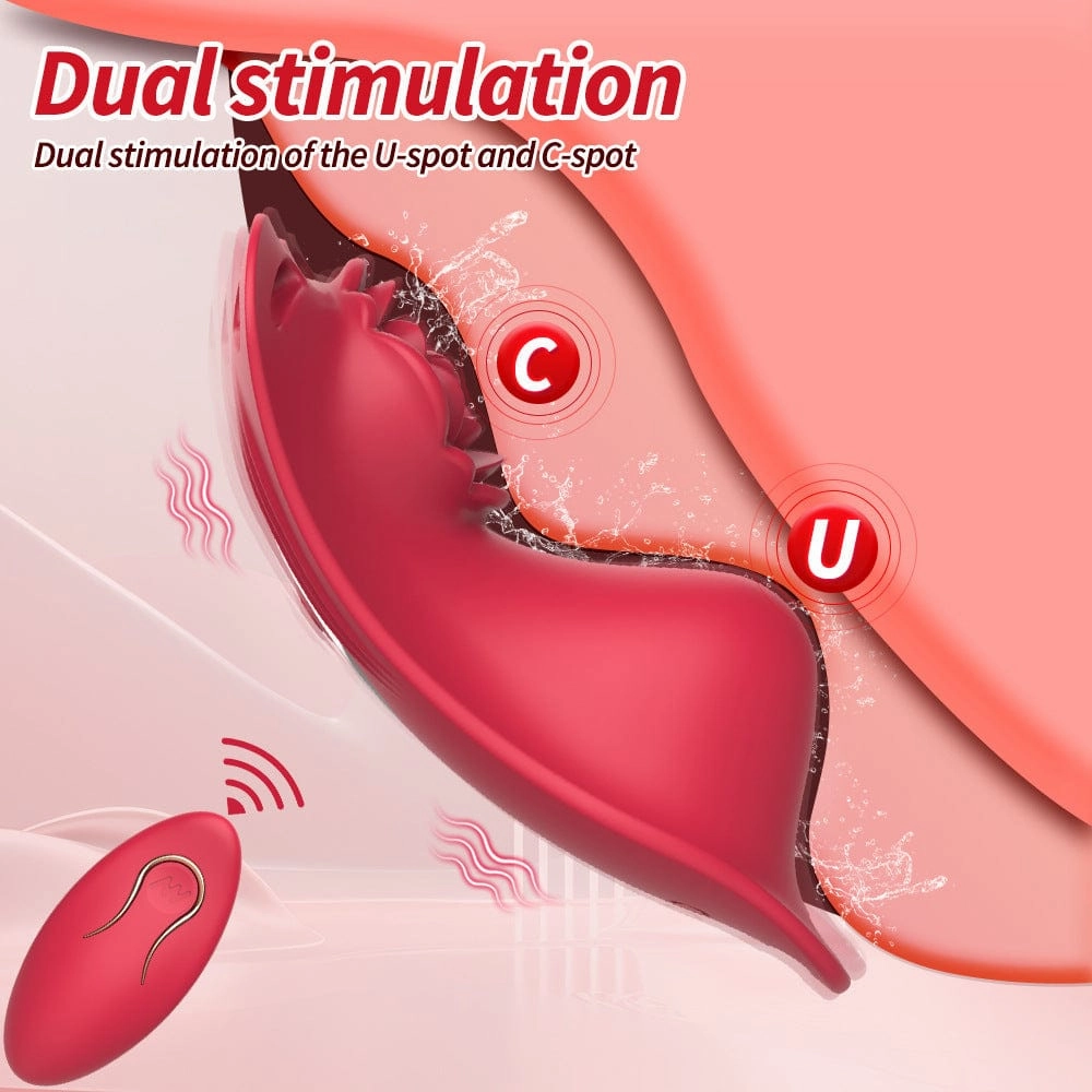 Rose Wearalbe Clitoral Massage Vibrator with Panty & Remote Control