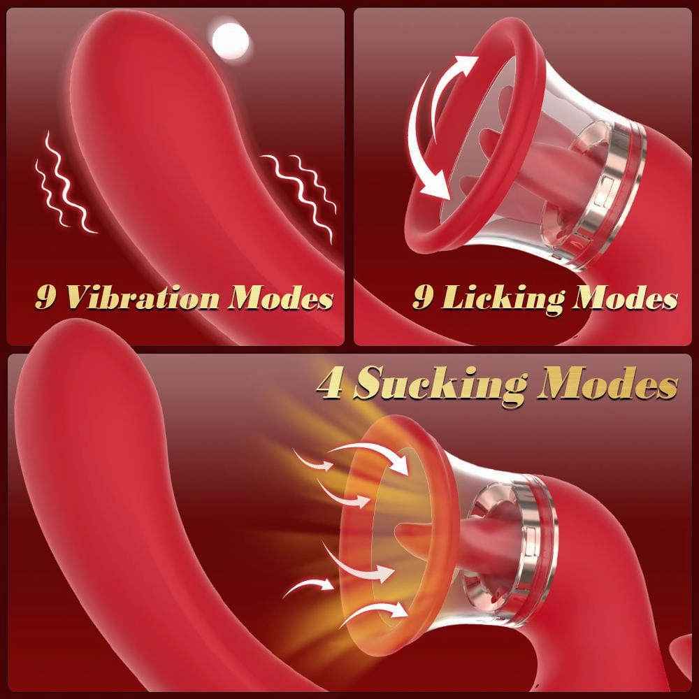 Sandra Tongue Licking Vacuum Suction Clitoral G-spot Vibrator