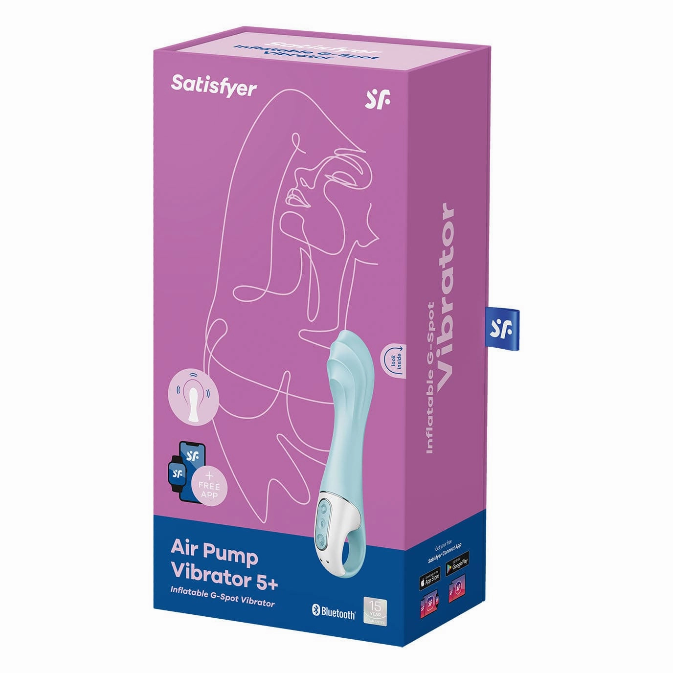 Satisfyer - Air Pump App-Controlled G Spot Vibrator 5 (Blue)