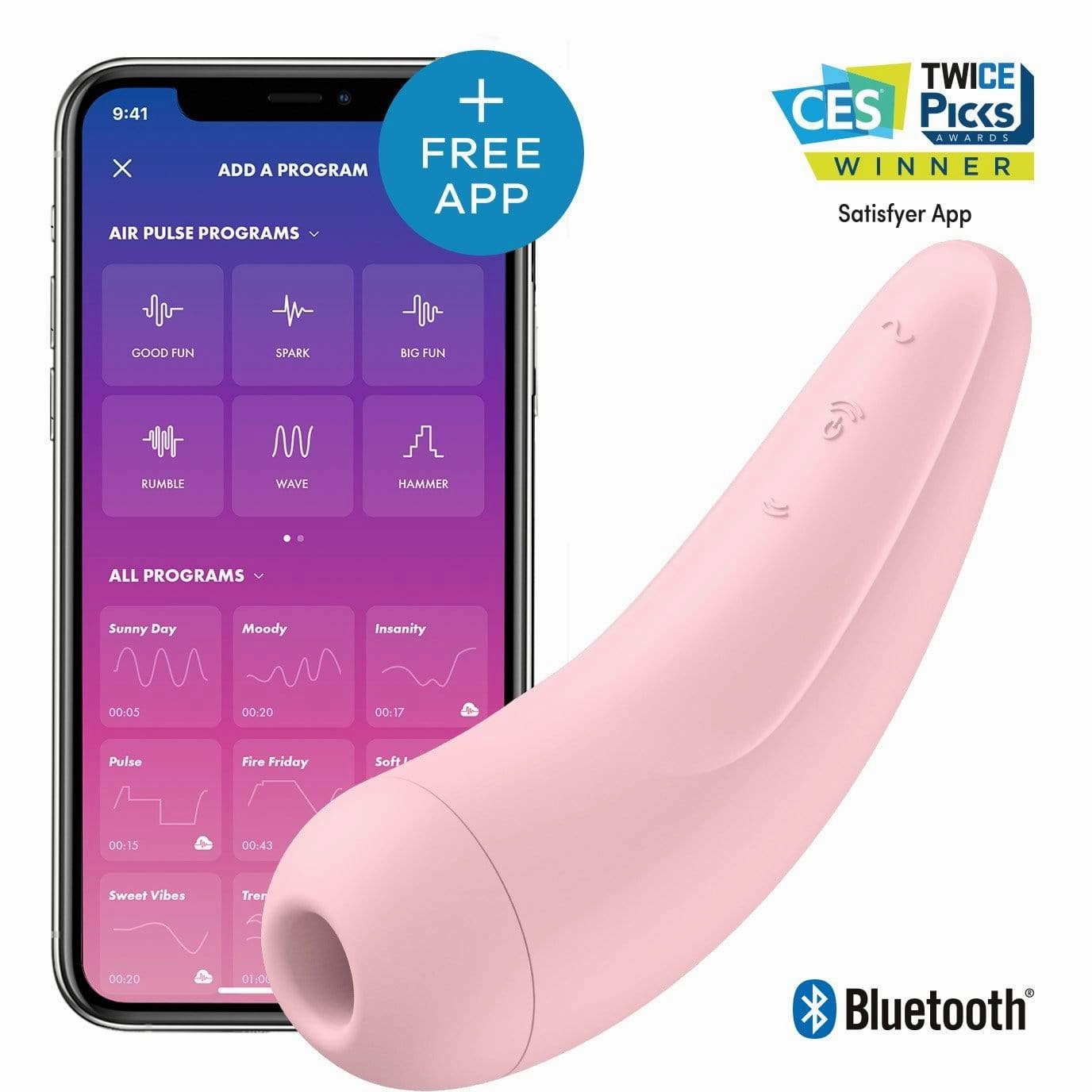 Satisfyer - Curvy 2  App-Controlled Clitoral Air Stimulator Vibrator