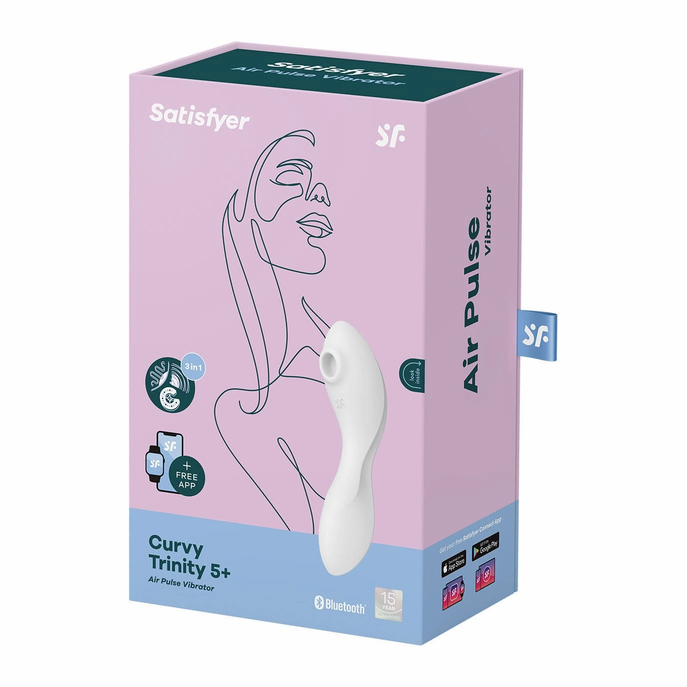 Satisfyer - Curvy App-Controlled Trinity 5 Clitoral Air Stimulator Vibrator