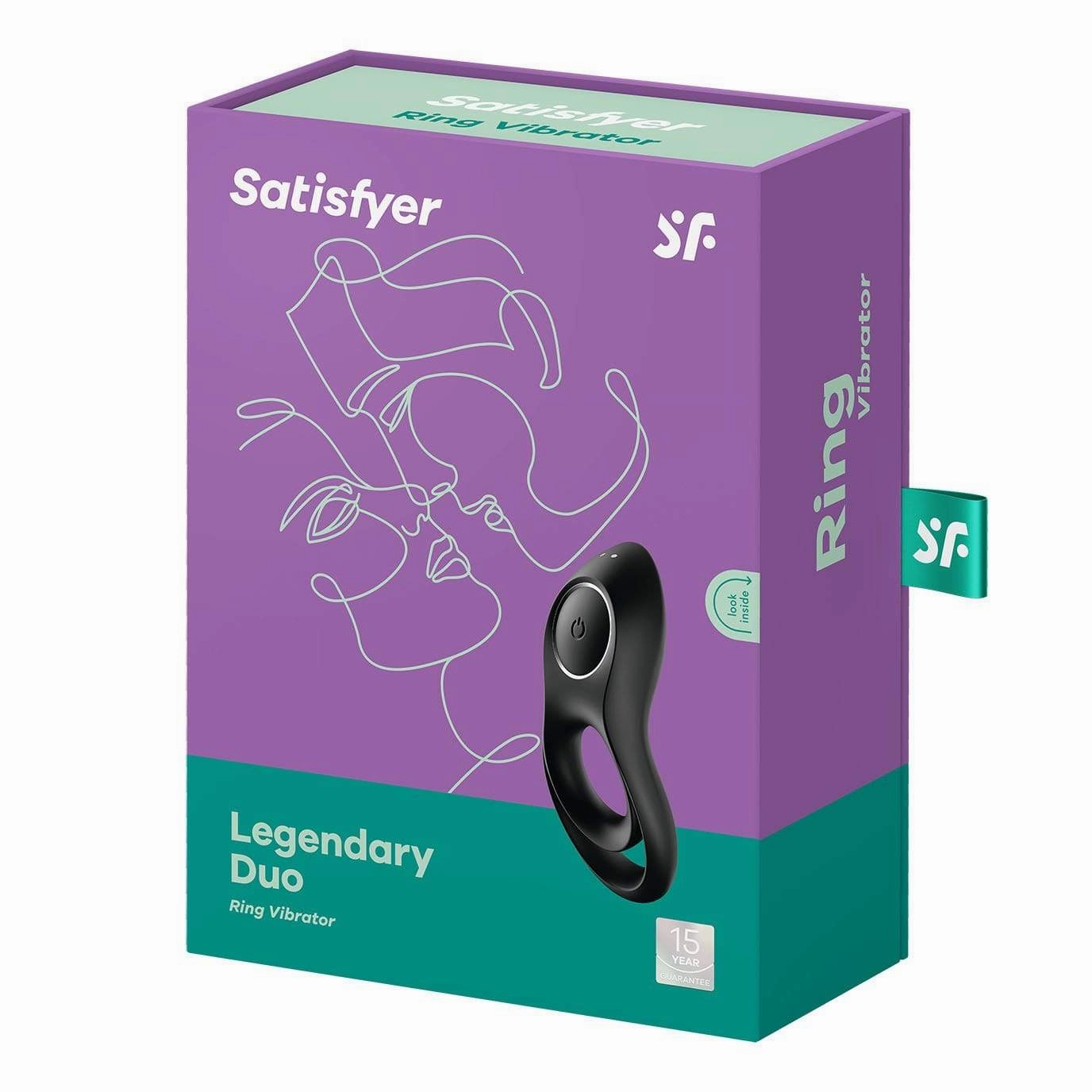 Satisfyer - Legendary Duo Silicone Vibrating Cock Ring (Black)