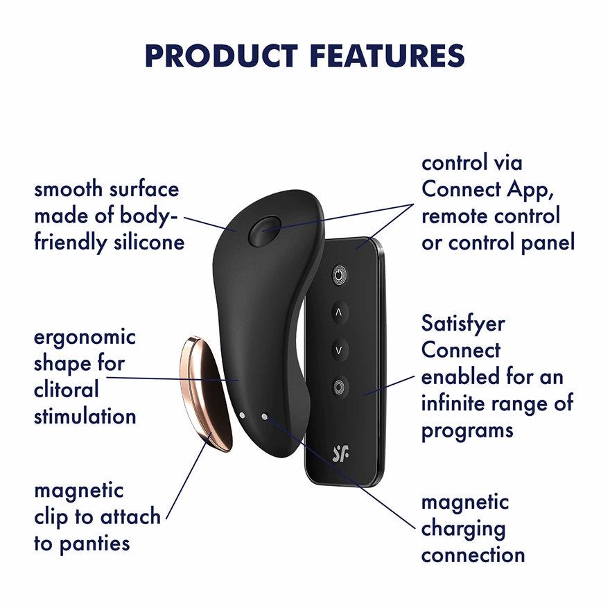 Satisfyer - Little Secret App-Controlled Panty Vibrator with Remote Control (Black)