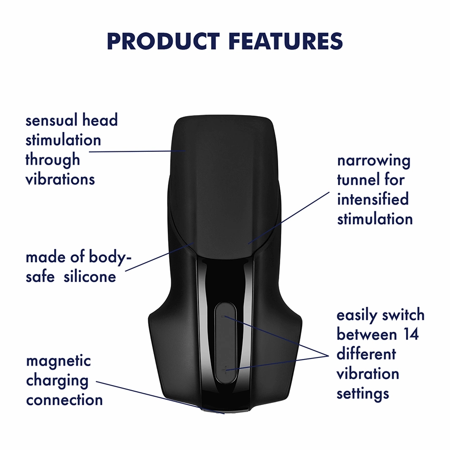 Satisfyer - Men Vibration Rechargeable Masturbator (Black)