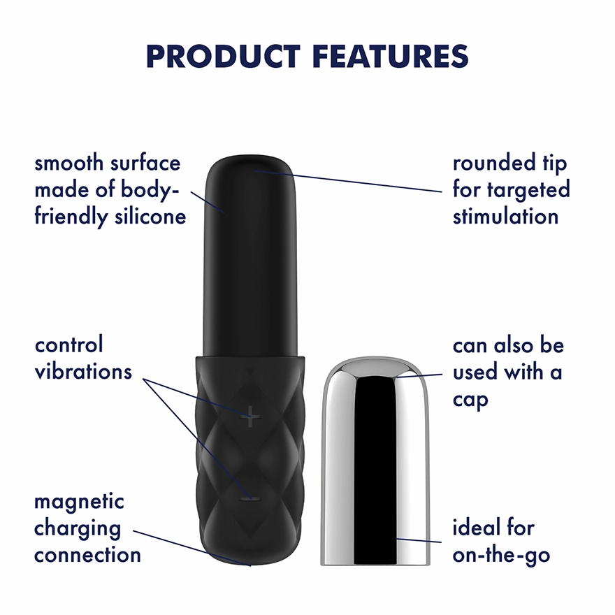 Satisfyer - Mini Sparkling Darling Bullet Vibrator (Chrome/Black)