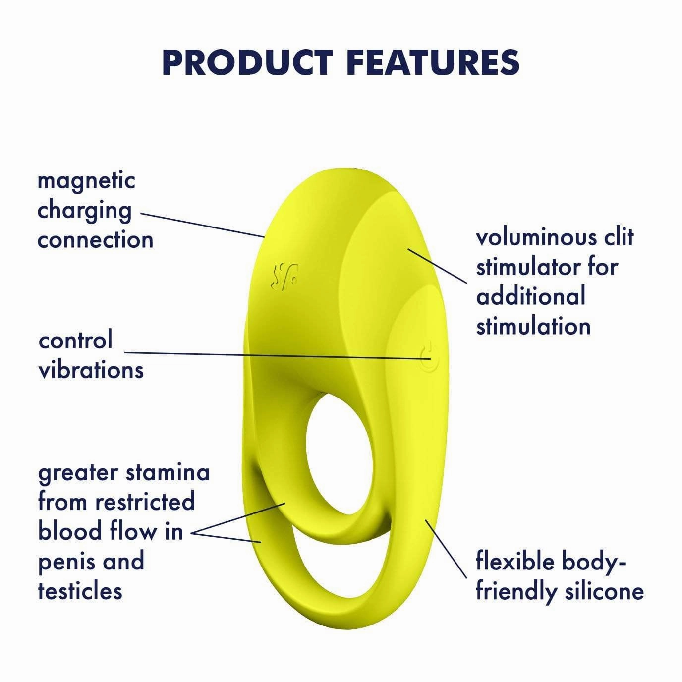 Satisfyer - Spectacular Duo Silicone Vibrating Cock Ring (Chartreuse)
