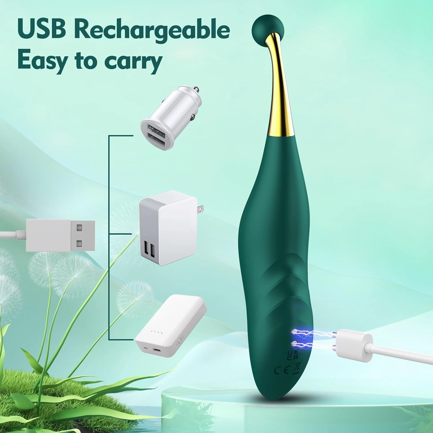 Sensual Clit Teaser Rechargeable Pinpoint Powerful Vibrator with LCD Screen Display