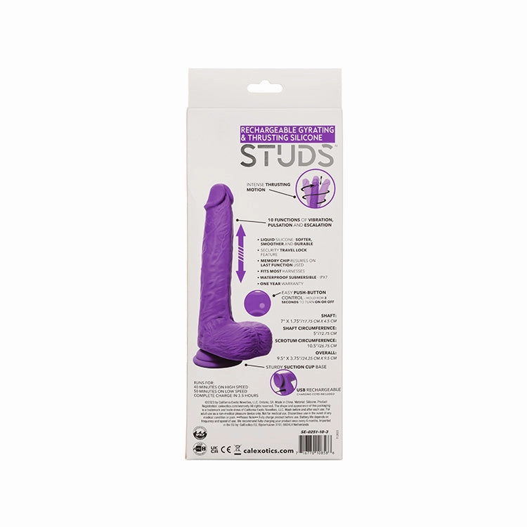 Studs Gyrating & Thrusting 7in Dildo