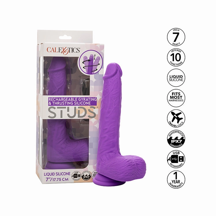 Studs Gyrating & Thrusting 7in Dildo
