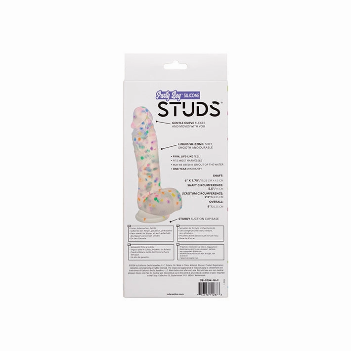 Studs Party Boy 6in Confetti Dildo