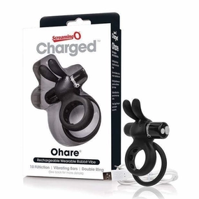 The Screaming O - Charged Ohare Rechargeable Wearable Rabbit Cock Ring (Black)