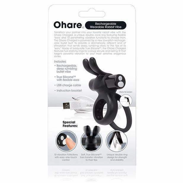 The Screaming O - Charged Ohare Rechargeable Wearable Rabbit Cock Ring (Black)