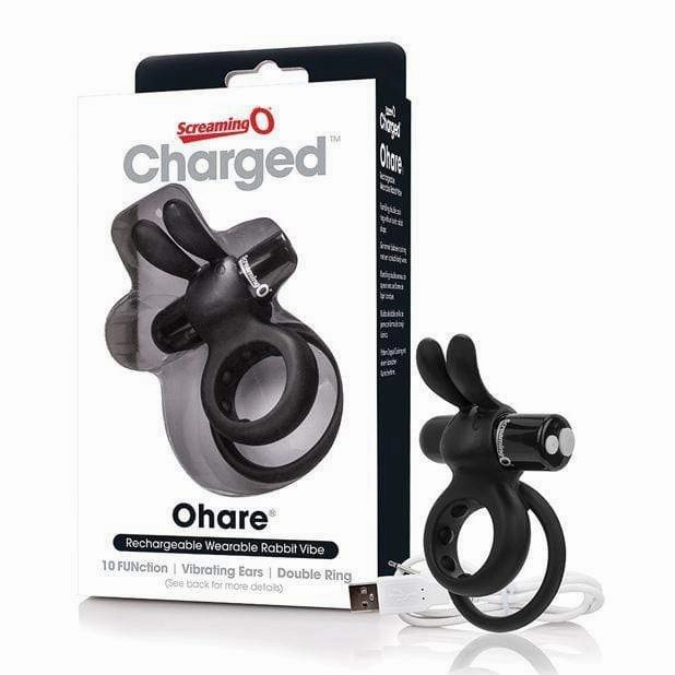 The Screaming O - Charged Ohare Rechargeable Wearable Rabbit Cock Ring (Black)
