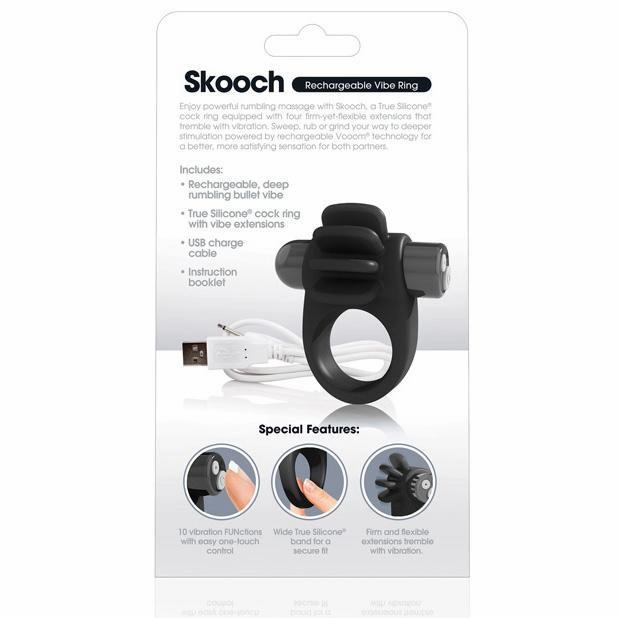 The Screaming O - Charged Skooch Rechargeable Silicone Cock Ring (Black)