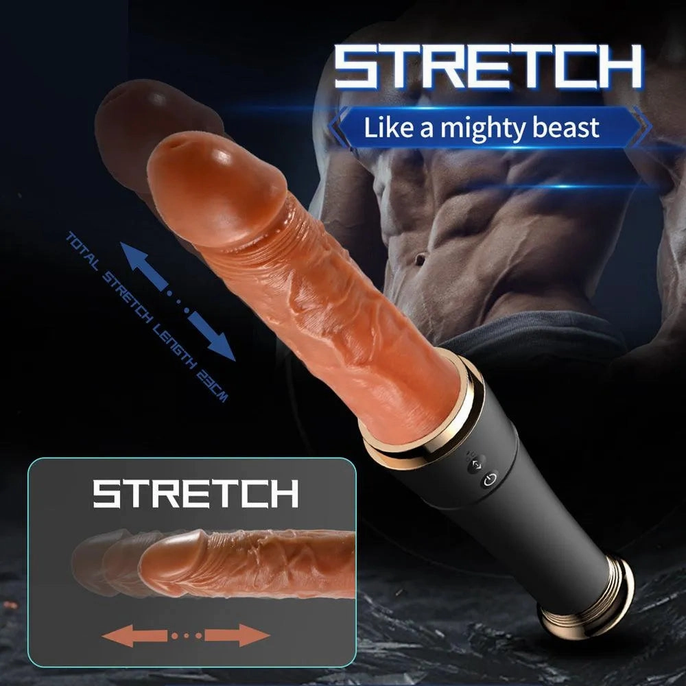 Thrusting Dildo Vibrator with Tongue Licking