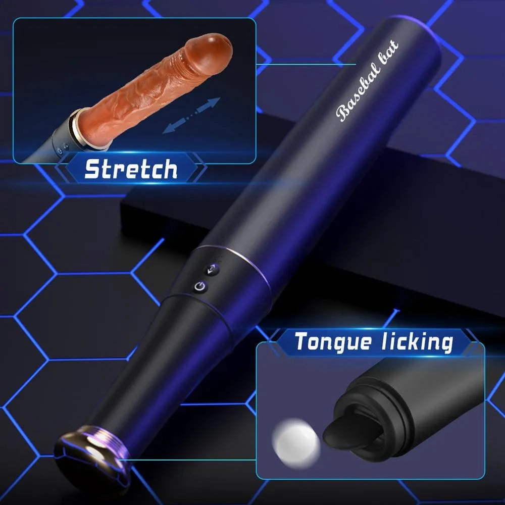 Thrusting Dildo Vibrator with Tongue Licking