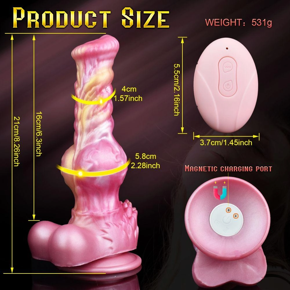 Thursting K9 Dog Dildo 8.2" Wolf Dildos with Knot Remote Control G-Spot Anal Vibrator Fantasy Sex Toys