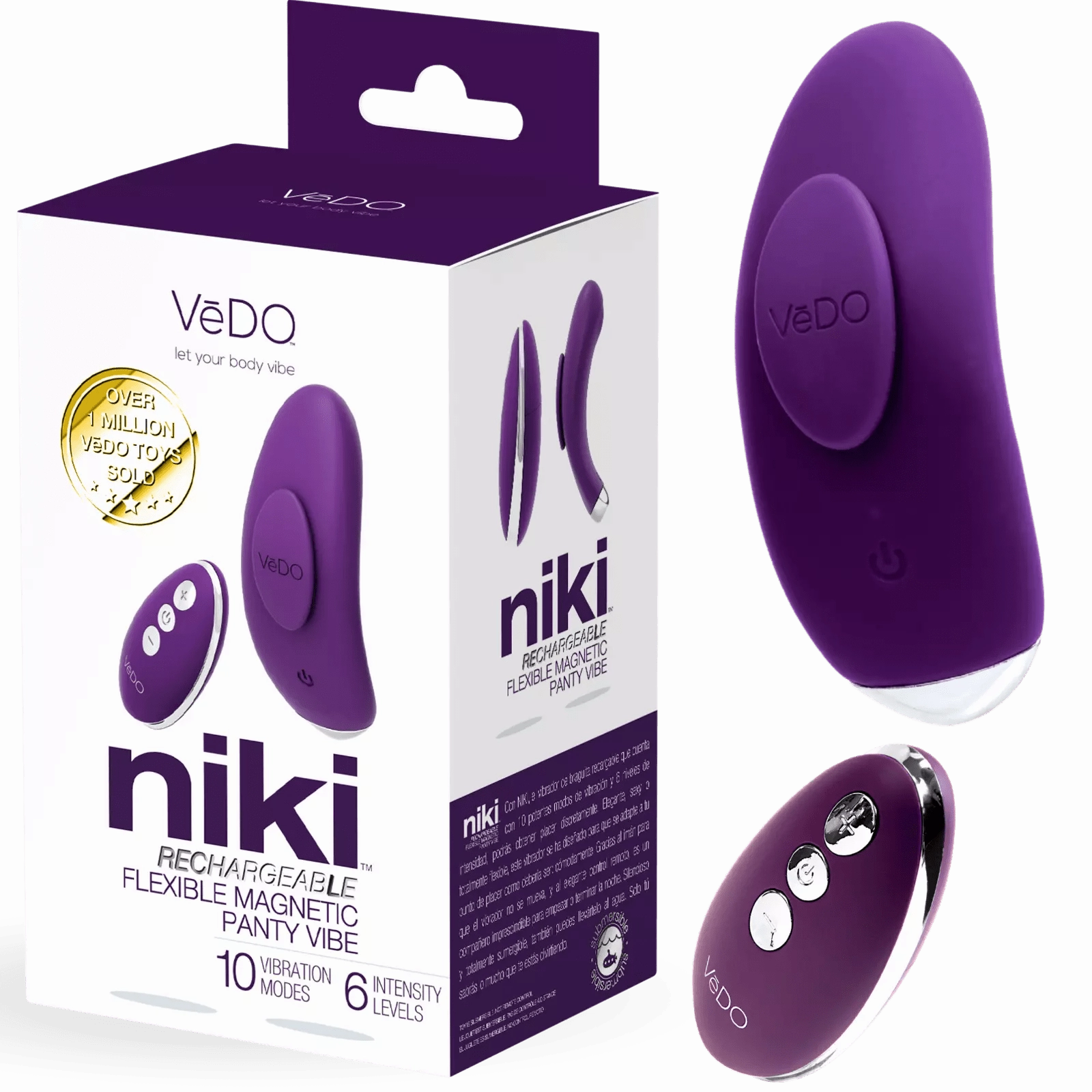 VeDO - Niki Remote Rechargeable Panty Vibe (Deep Purple)