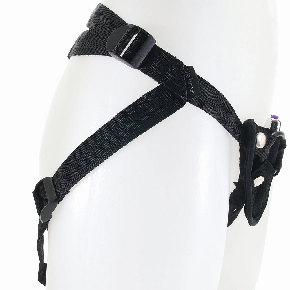 Velvet Vibrating Bullet Harness in Black