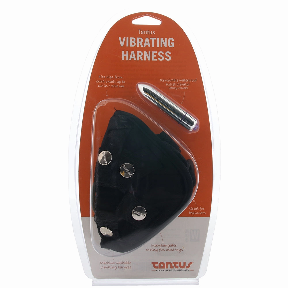 Velvet Vibrating Bullet Harness in Black