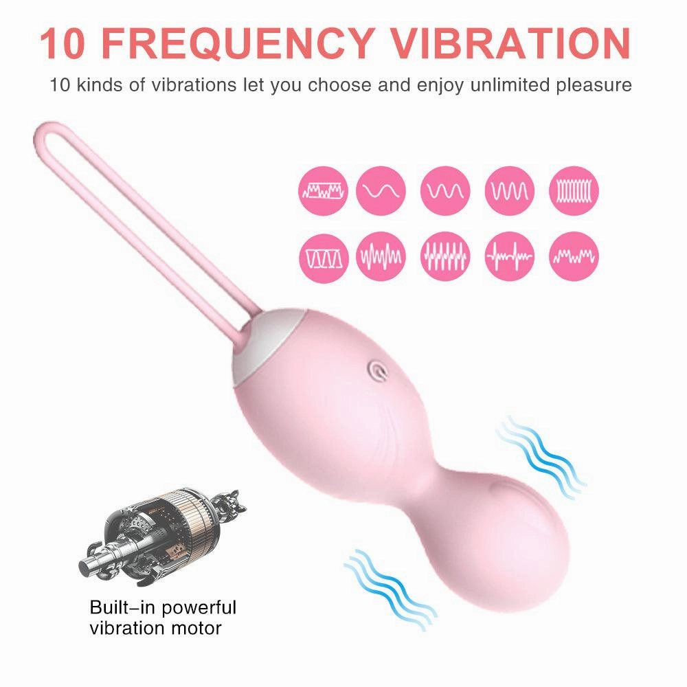 Vibrating Ben Wa Balls Kegel Balls with 10 Vibration Modes Female G-Spot Egg Vibrators