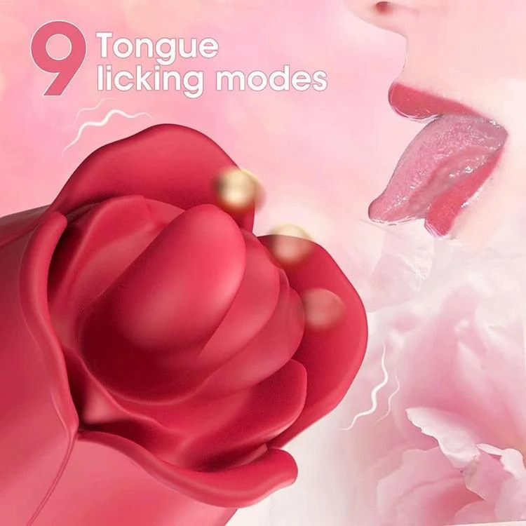 Woman Rose Vibrator Sucking Tongue Licking Vibrators Adult Sex Toy