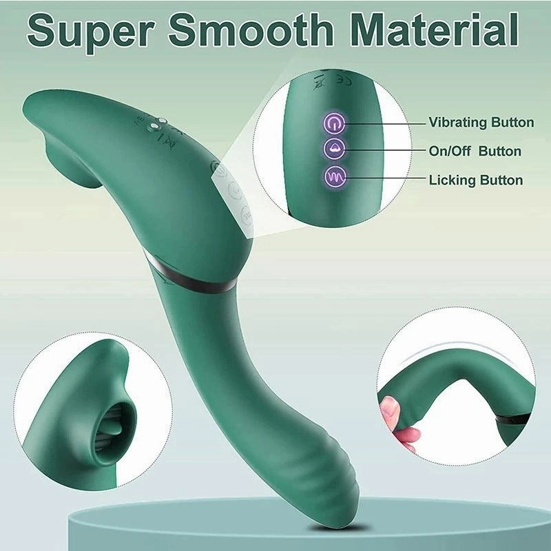 Women Wearable Licking Sucking G-Spot Vibator Clit Sucker Dildo Vibrators Adult Toys