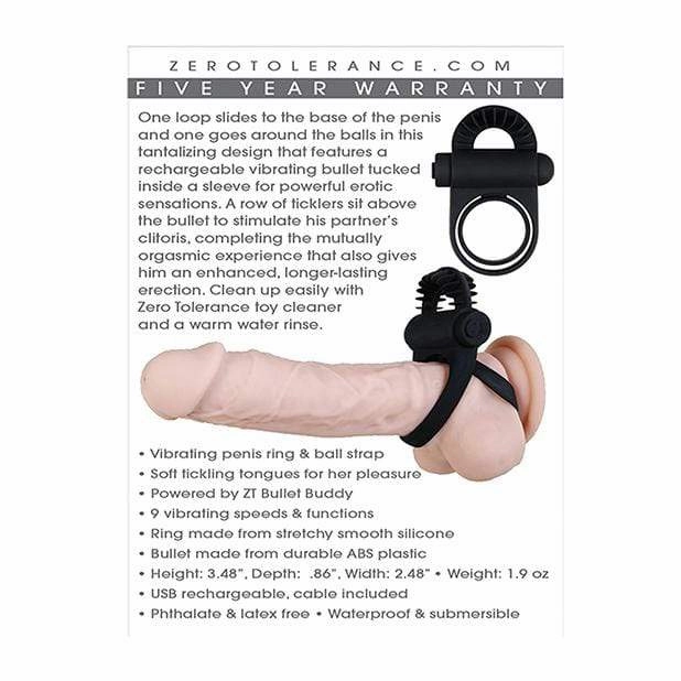 Zero Tolerance - Bell Ringer Vibrating Cock Ring (Black)