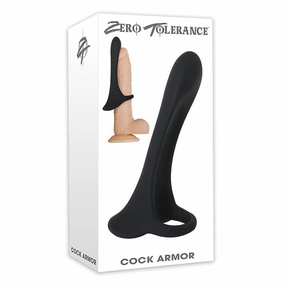 Zero Tolerance - Cock Armor Vibrating Rechargeable Cock Ring Sleeve (Black)