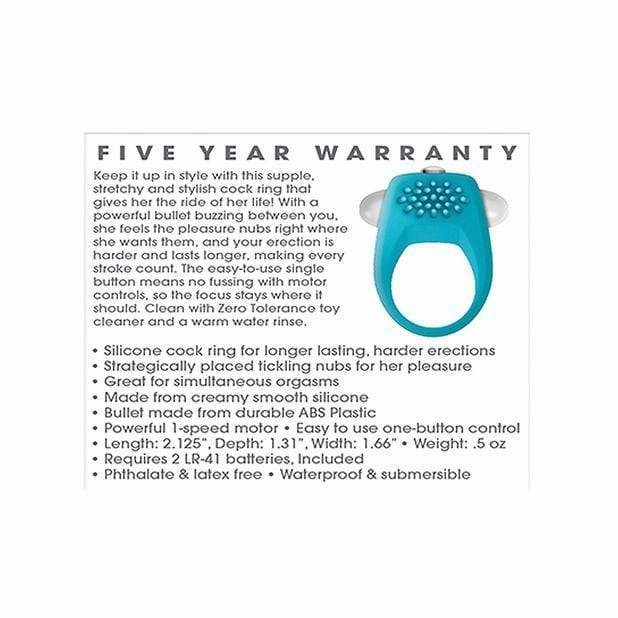 Zero Tolerance - Teal Tickler Vibrating Cock Ring (Blue)
